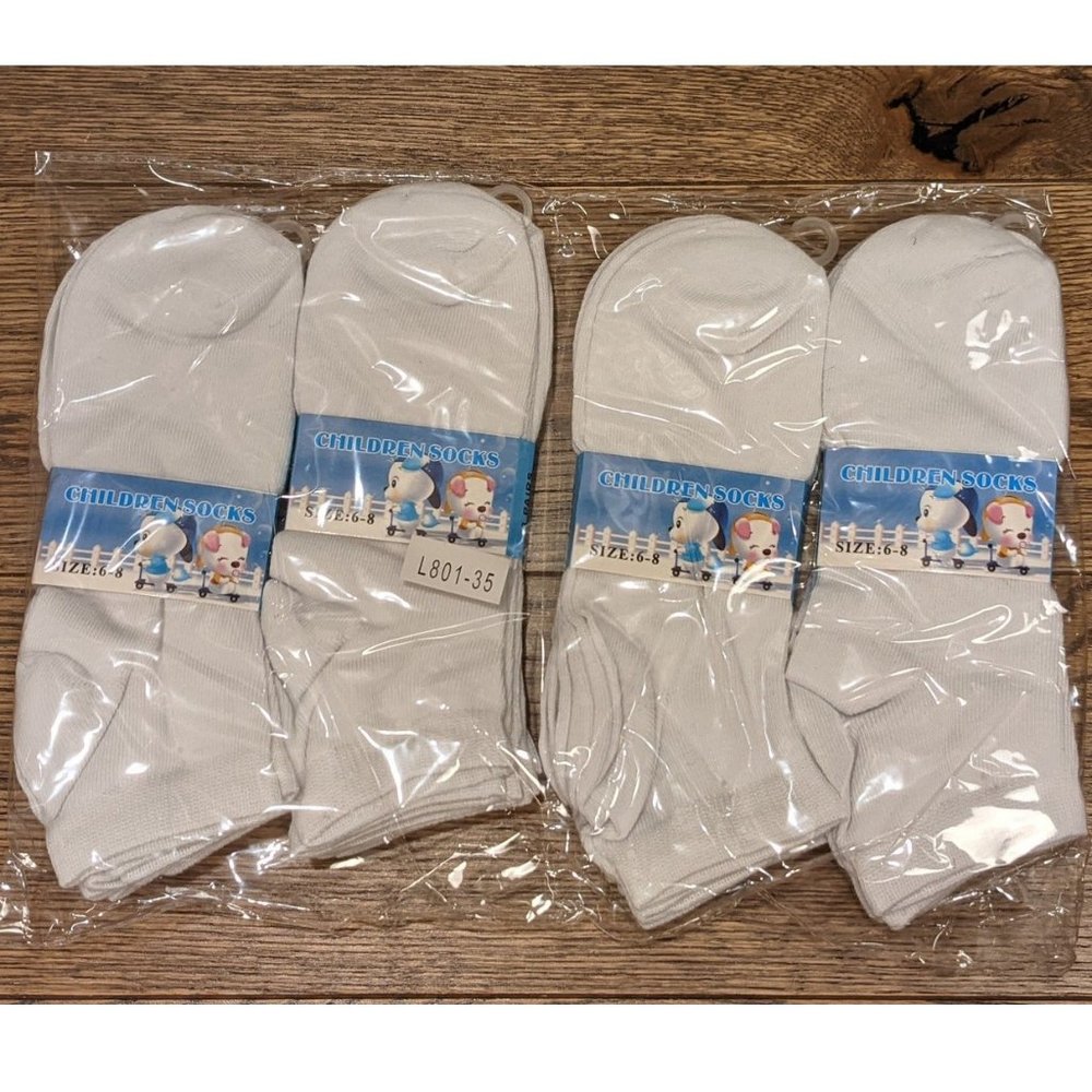 Children's Socks Size 6-8 White